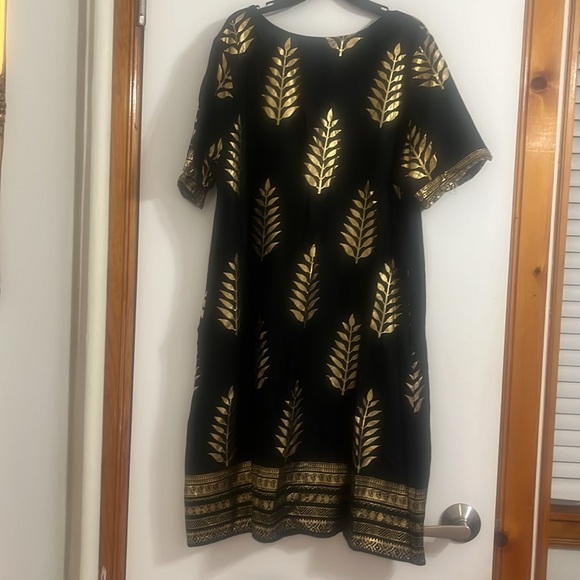 Lapogee Women’s Black and Gold Dashiki Dress size L - Picture 4 of 9